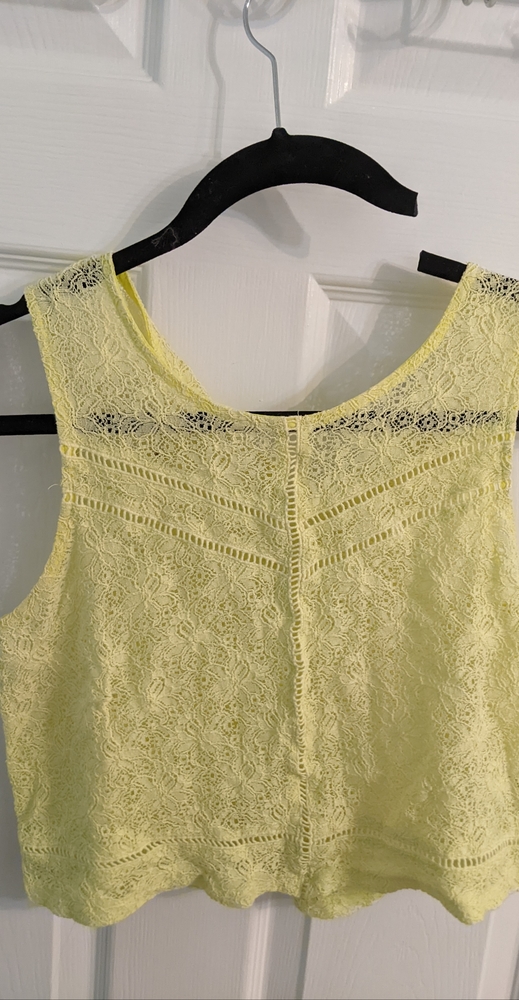 ASTR yellow crochet knit top